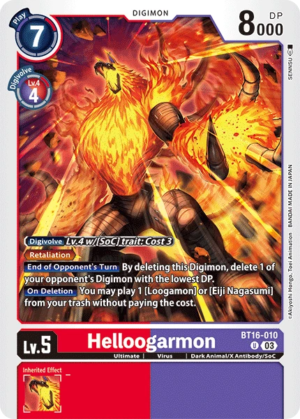 Digimon Card Game Sammelkarte BT16-010 Helloogarmon