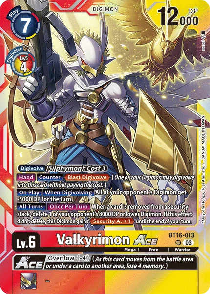 Digimon Card Game Sammelkarte BT16-013 Valkyrimon ACE