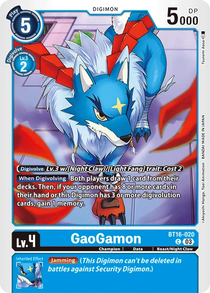 Digimon Card Game Sammelkarte BT16-020 GaoGamon