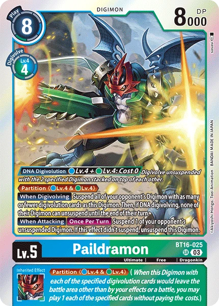 Digimon Card Game Sammelkarte BT16-025 Paildramon