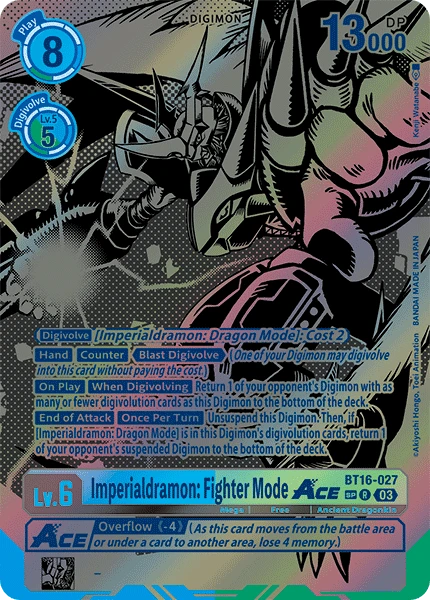 Digimon Card Game Sammelkarte BT16-027 Imperialdramon: Fighter Mode ACE alternatives Artwork 2