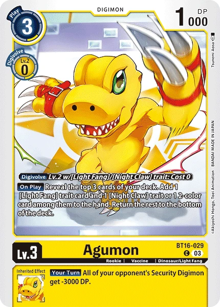 Digimon Card Game Sammelkarte BT16-029 Agumon