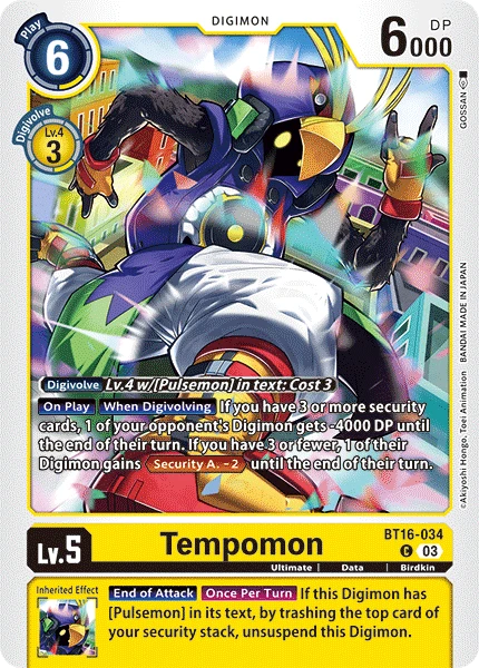 Digimon Card Game Sammelkarte BT16-034 Tempomon