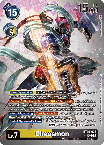 Digimon Card Game Sammelkarte BT16-036 Chaosmon alternatives Artwork 1