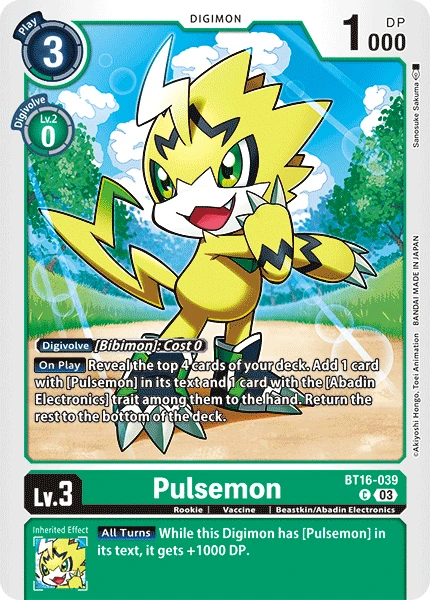 Digimon Card Game Sammelkarte BT16-039 Pulsemon