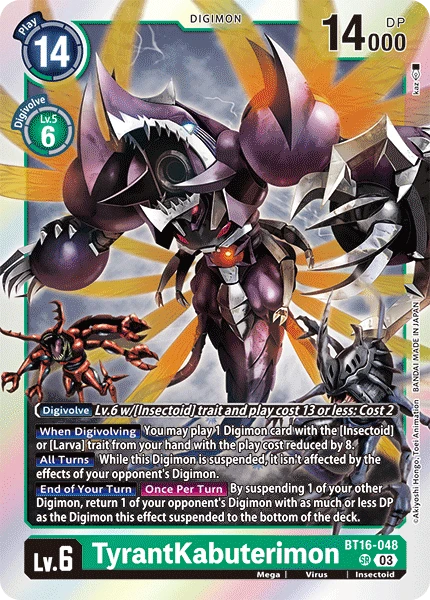 Digimon Card Game Sammelkarte BT16-048 TyrantKabuterimon