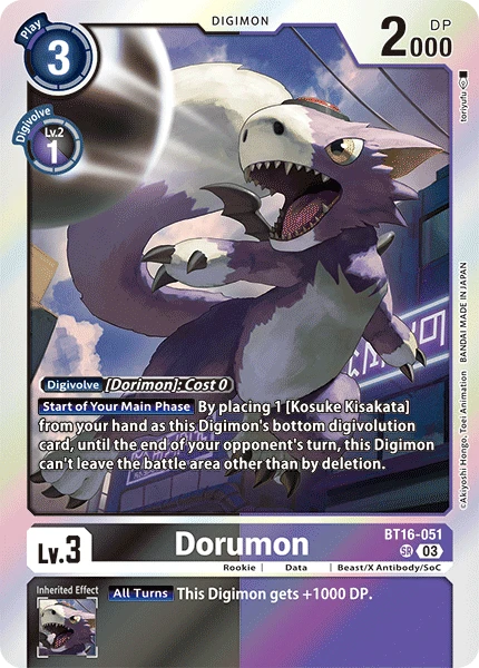 Digimon Card Game Sammelkarte BT16-051 Dorumon