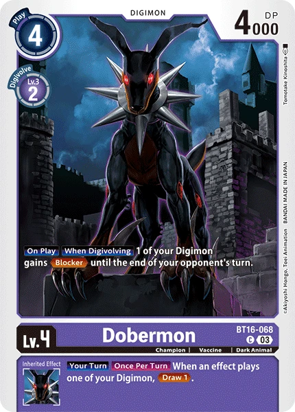 Digimon Card Game Sammelkarte BT16-068 Dobermon