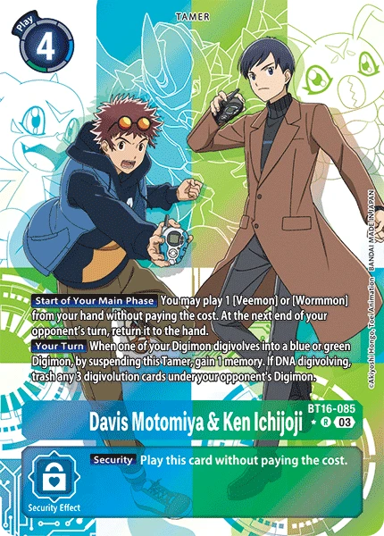 Digimon Card Game Sammelkarte BT16-085 Davis Motomiya & Ken Ichijoji alternatives Artwork 1