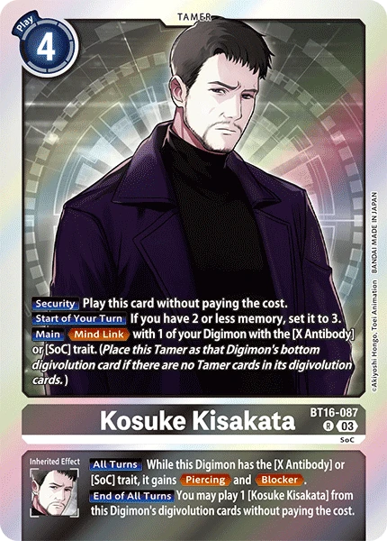 Digimon Card Game Sammelkarte BT16-087 Kosuke Kisakata