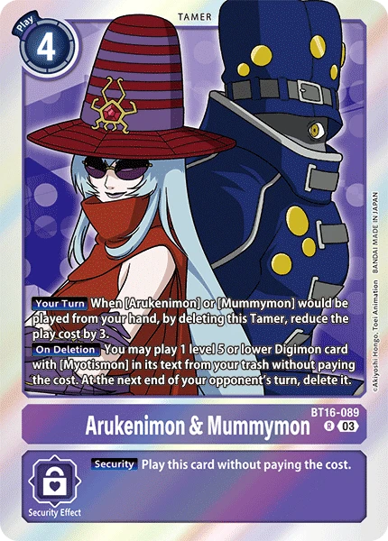 Digimon Card Game Sammelkarte BT16-089 Arukenimon & Mummymon