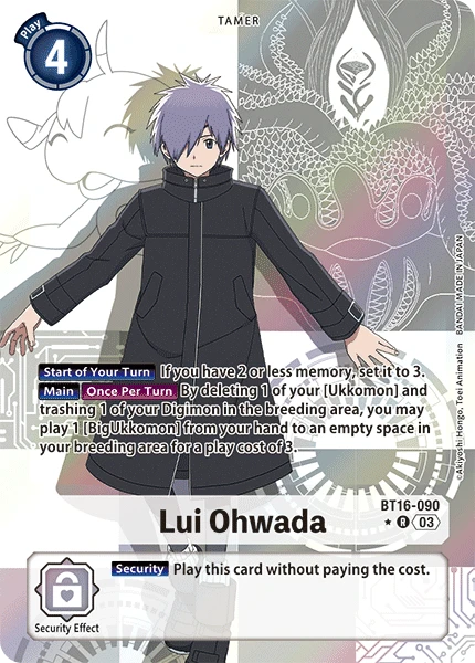 Digimon Card Game Sammelkarte BT16-090 Lui Ohwada alternatives Artwork 1