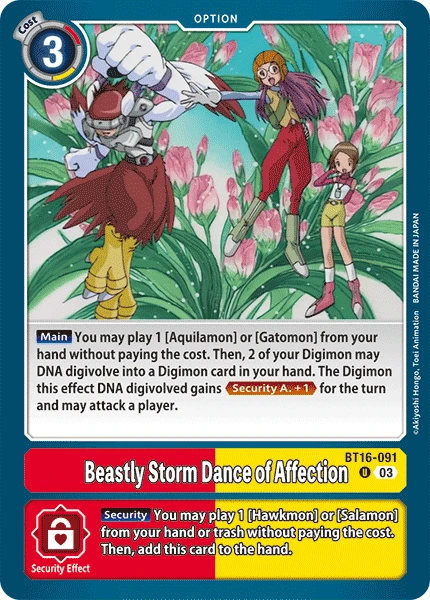 Digimon Card Game Sammelkarte BT16-091 Beastly Storm Dance of Affection