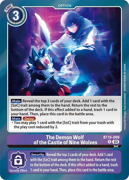 Digimon Card Game Sammelkarte BT16-099 The Demon Wolf of the Castle of Nine Wolves