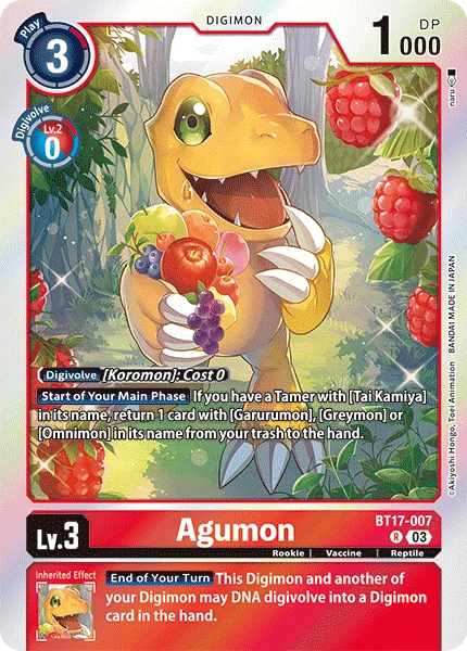 Digimon Card Game Sammelkarte BT17-007 Agumon