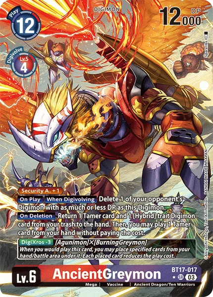 Digimon Card Game Sammelkarte BT17-017 AncientGreymon alternatives Artwork 1