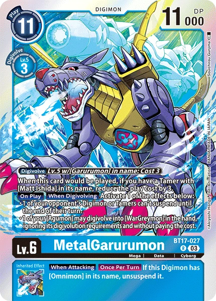 Digimon Card Game Sammelkarte BT17-027 MetalGarurumon