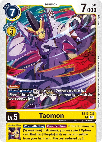 Digimon Card Game Sammelkarte BT17-035 Taomon