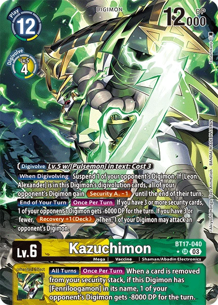 Digimon Card Game Sammelkarte BT17-040 Kazuchimon alternatives Artwork 1