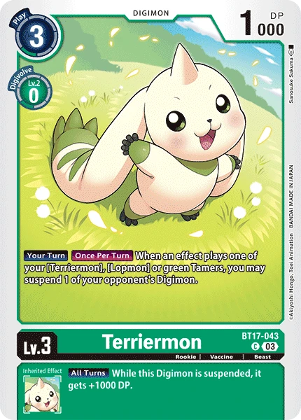 Digimon Card Game Sammelkarte BT17-043 Terriermon