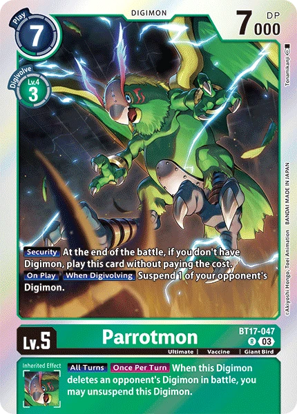 Digimon Card Game Sammelkarte BT17-047 Parrotmon