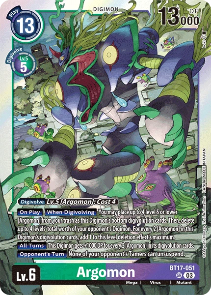 Digimon Card Game Sammelkarte BT17-051 Argomon