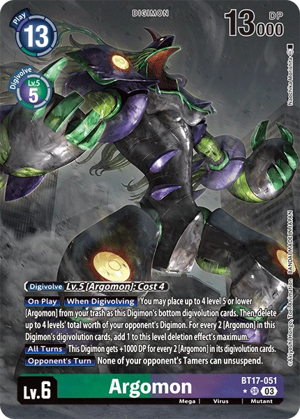 Digimon Card Game Sammelkarte BT17-051 Argomon alternatives Artwork 1