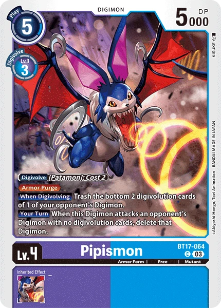 Digimon Card Game Sammelkarte BT17-064 Pipismon