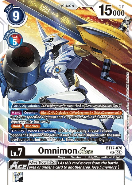 Digimon Card Game Sammelkarte BT17-078 Omnimon ACE