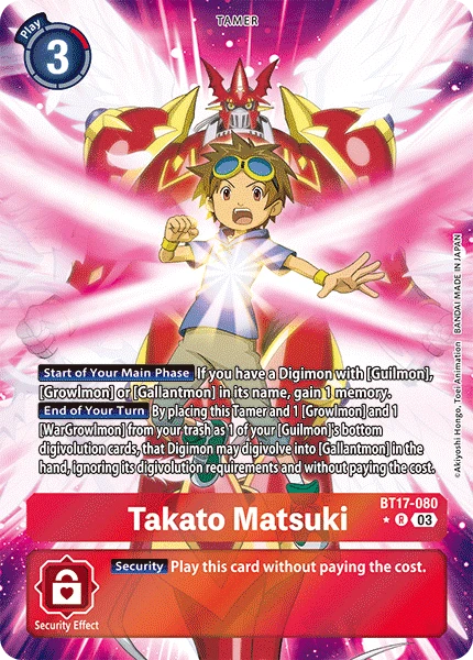 Digimon Card Game Sammelkarte BT17-080 Takato Matsuki alternatives Artwork 1