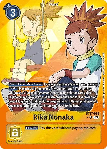 Digimon Card Game Sammelkarte BT17-085 Rika Nonaka alternatives Artwork 1