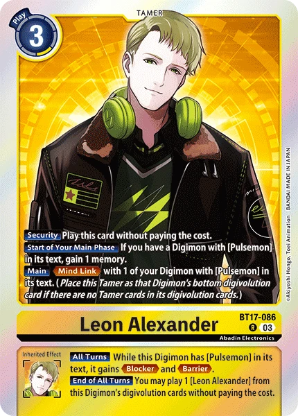 Digimon Card Game Sammelkarte BT17-086 Leon Alexander