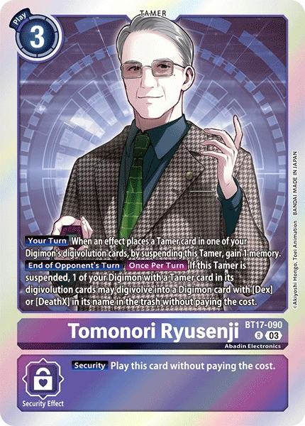 Digimon Card Game Sammelkarte BT17-090 Tomonori Ryusenji