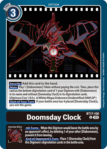 Digimon Card Game Sammelkarte BT17-100 Doomsday Clock