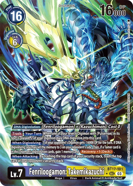 Digimon Card Game Sammelkarte BT17-101 Fenriloogamon: Takemikazuchi alternatives Artwork 1