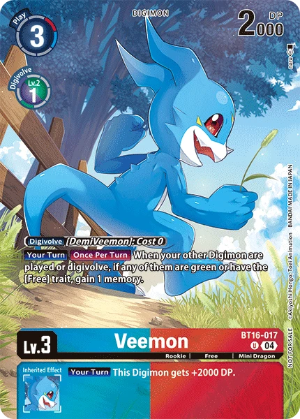 Digimon Card Game Sammelkarte BT16-017 Veemon alternatives Artwork 1