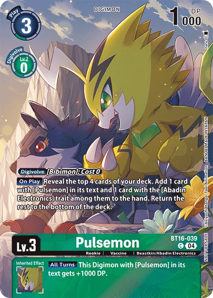 Digimon Card Game Sammelkarte BT16-039 Pulsemon alternatives Artwork 1