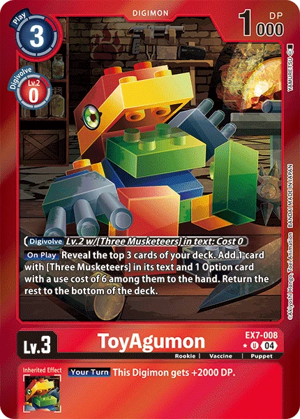 Digimon Card Game Sammelkarte EX7-008 ToyAgumon alternatives Artwork 1