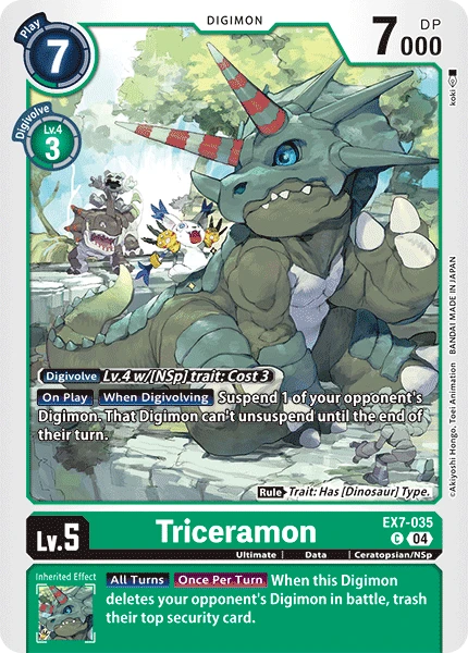 Digimon Card Game Sammelkarte EX7-035 Triceramon