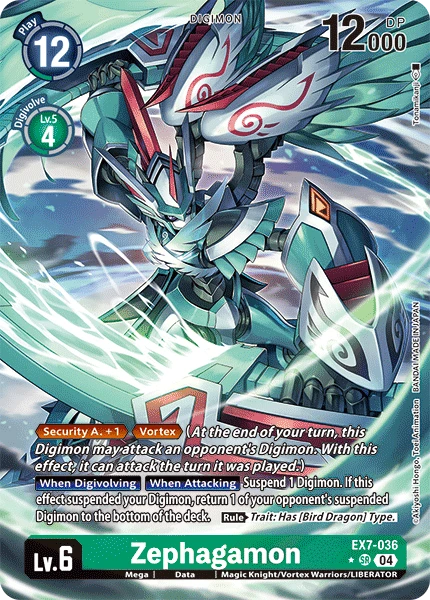 Digimon Card Game Sammelkarte EX7-036 Zephagamon alternatives Artwork 1