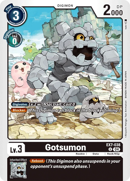 Digimon Card Game Sammelkarte EX7-038 Gotsumon