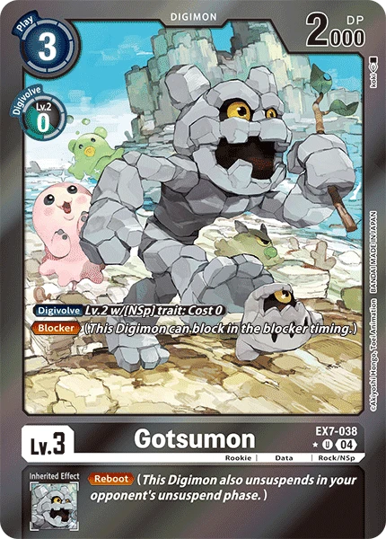 Digimon Card Game Sammelkarte EX7-038 Gotsumon alternatives Artwork 1