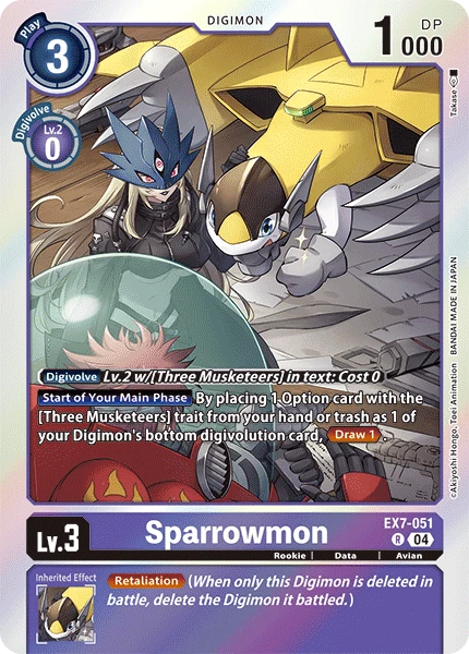 Digimon Card Game Sammelkarte EX7-051 Sparrowmon