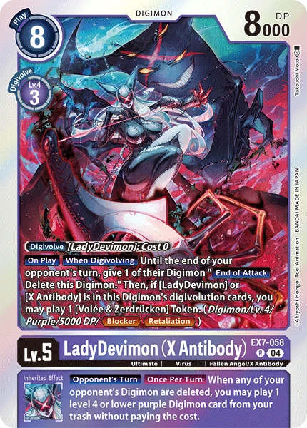 Digimon Card Game Sammelkarte EX7-058 LadyDevimon (X Antibody)