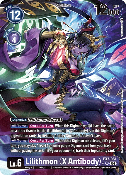 Digimon Card Game Sammelkarte EX7-061 Lilithmon (X Antibody) alternatives Artwork 1