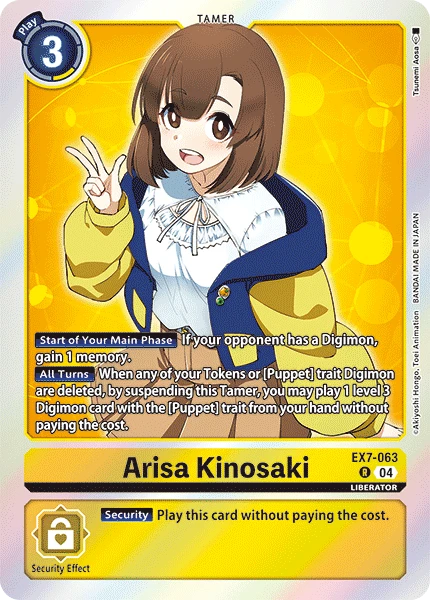 Digimon Card Game Sammelkarte EX7-063 Arisa Kinosaki