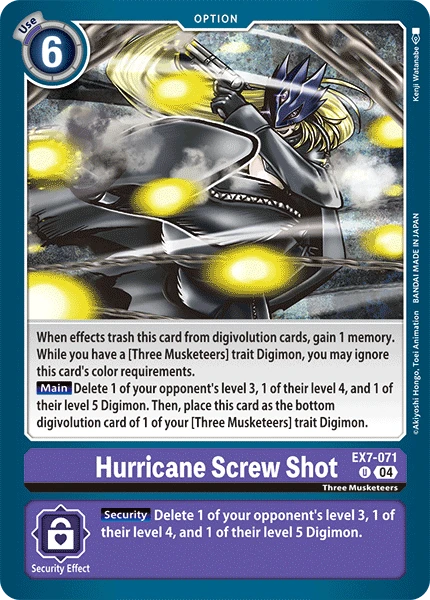 Digimon Card Game Sammelkarte EX7-071 Hurricane Screw Shot