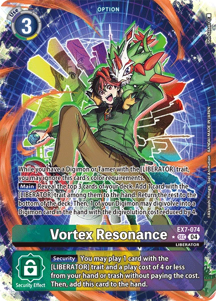 Digimon Card Game Sammelkarte EX7-074 Vortex Resonance alternatives Artwork 1