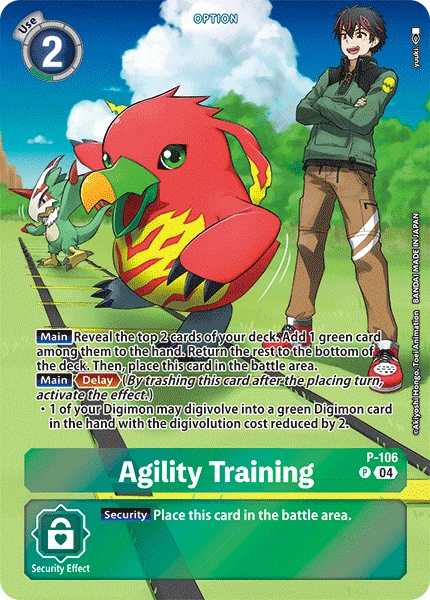 Digimon Card Game Sammelkarte P-106 Agility Training alternatives Artwork 1