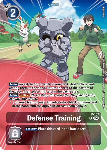 Digimon Card Game Sammelkarte P-107 Defense Training alternatives Artwork 1